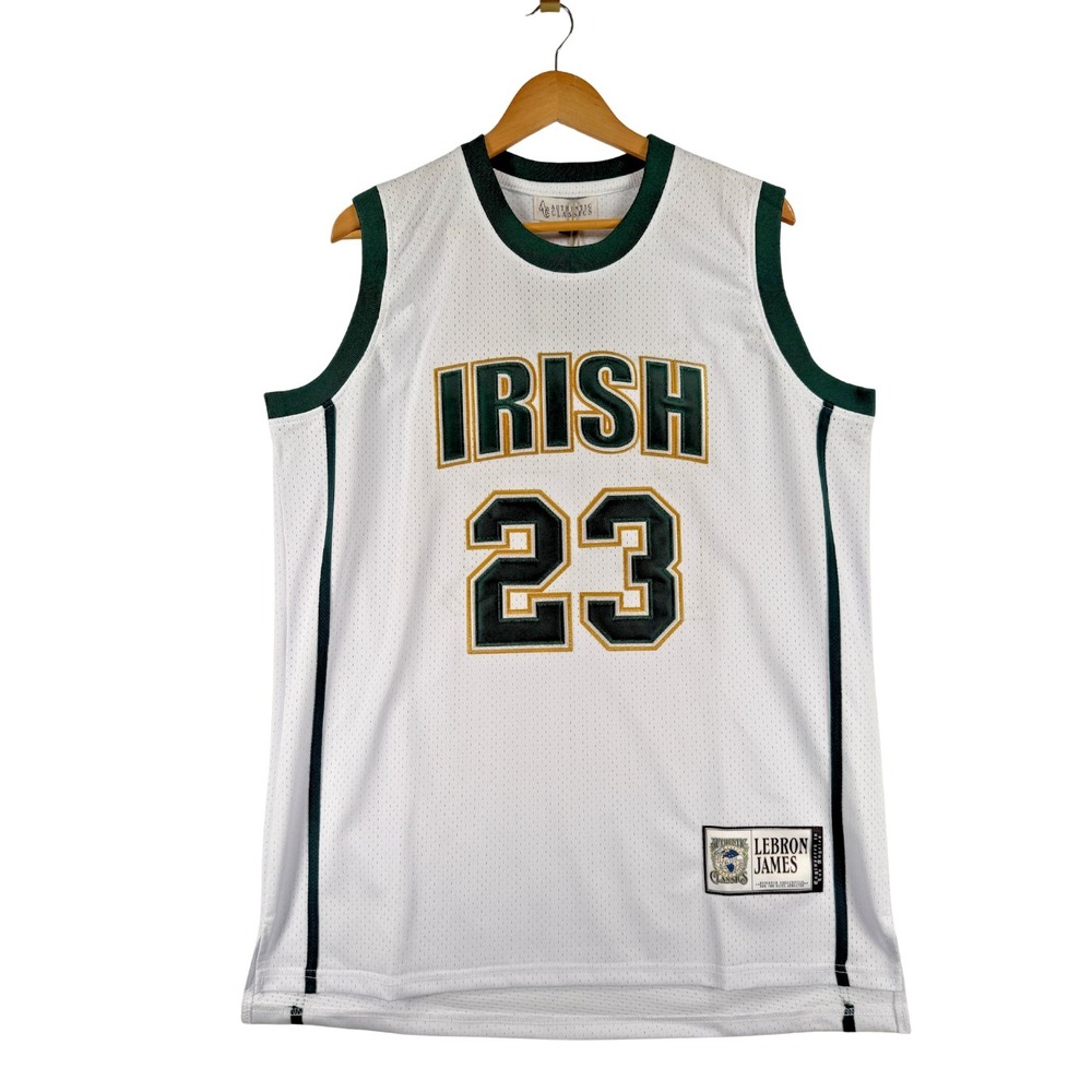 NWT LeBron James Headgear Irish Vincent St. Mary HS State Champs Jersey Size L
